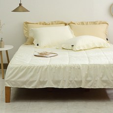 I'm Living 甜美蕾絲床墊式短荷葉邊絎縫床裙