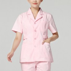 언헤브 브이넥 반팔 깔끔한 간호사복 상의