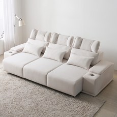 제이픽스 슬로안 스마트 패브릭 슬라이드 모션소파 4인용 방문설치, 라이트그레이