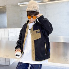 男童款配色抓毛絨拉鍊