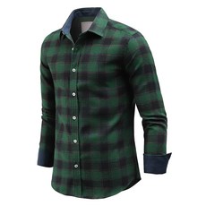 DAKUANG 男款縫線格紋刷毛襯衫 C10D14_sp2351