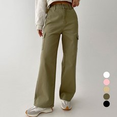 플랜데이 여성용 숏/미디움/롱 Y2K 지퍼 카고 포켓 와이드 코튼 팬츠