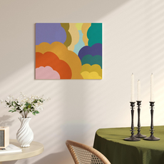 미소로운 간편하고 예쁜 밸크로 가림막 2p, 무지개구름