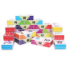 중앙영재교육연구원 종이블럭 유아 어린이 쌓기놀이 한글 종이벽돌 중형 100p, 혼합색상, 1개
