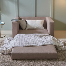 삼익가구 루미 가죽 접이식 2인용 소파베드 방문설치, 로즈그레이