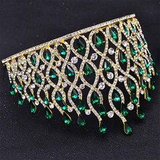 Damon 彩珠亮點婚禮皇冠 MNB007, 1個, 綠色