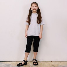 童款簡約英文印花短袖+7分休閒褲組