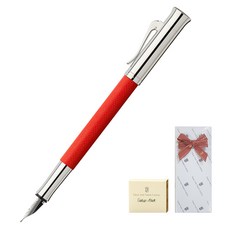 GRAF VON FABER-CASTELL Giroche印度紅色噴泉筆 +墨盒 +禮品盒套組, EF, 紅色