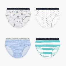 Uni FRIend 男童款條紋恐龍印花三角內褲 4件組