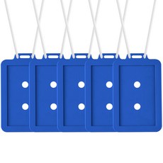 FLaiTO 矽膠員工證卡套 5入 + 掛繩 5入 套組, 藍色(卡套), 半透明(掛繩), 1套