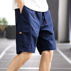 男款 Market A 附腰帶鬆緊帶多色短褲