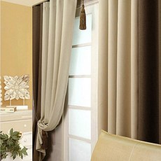 DECOREAN 設計藝廊 Primer 遮光搭配針式窗簾組, 摩卡色搭配
