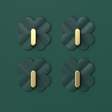 PEONIST 充滿幸運的幸運草掛鉤, 4個, 綠色