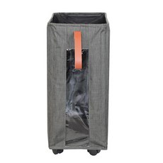 Minsung Company方形輪子收納洗衣籃, 深灰色, 1個