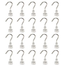 티온스 초강력 네오디움 고리형 자석 후크 20p 세트, 실버