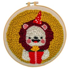 DIY 양모 자수 초보자용 21cm, 1세트, 사자