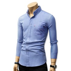 BLUEFORCE 男士Denide長袖素色襯衫