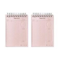 PLEPIC Press A6 Check Pad 時間計劃永久 2p, 粉色的