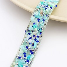 Misoroun 珠寶水鑽裝飾貼紙 2cm, 天藍色線條, 1個