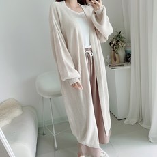 이지스튜디오 여성용 맥스 롱 숄 퍼프소매 가디건