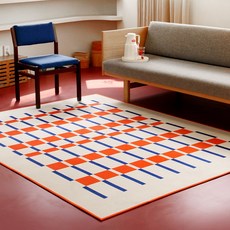 Buybeam 格紋方形雪尼爾地毯