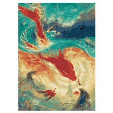 로디즌 명화 그리기 DIY 세트 40 x 50 cm, 빨간 생명체, 1개