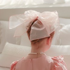 럭키밤비네 여아용 엘프 빅리본 자동핀