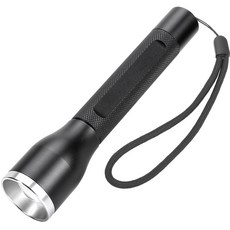 심플리앤 강력한 LED 아웃도어 3단 손전등, 블랙, 1개