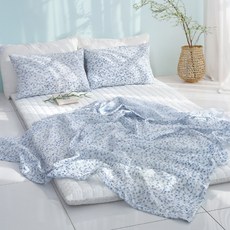 SCOHome 雪花涼感泡泡紗床墊芯 + 寢具組
