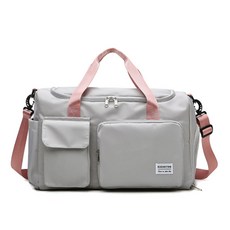 方形口袋運動肩背包, 灰色