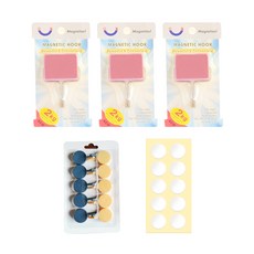 다다 고리자석 3p + 후크걸이 10p + 초강력 테이프 10p, 핑크(고리자석), 랜덤발송(후크걸이), 투명(테이프), 1세트