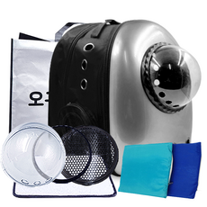 ye pet 寵物宇宙飛船外出包+防水墊, 銀色（袋裝），隨機發貨（磨砂）