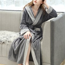 마켓에이 롱 플란넬 후드 샤워가운 XL, 차콜, 1개