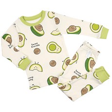 Maykids 童款酪梨印花20支棉長袖長褲套裝