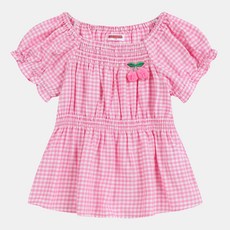 COCORITA 女童粉色格紋襯衫 CEBA205E1