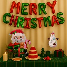 PARTYSHOW 聖誕節銀箔訊息 + 聖誕老人 + 雪人氣球套組, 混合顏色, 1套