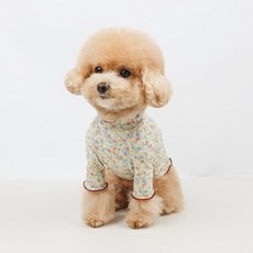 Grooming Dog 寵物花園荷葉邊領T恤, 1個, 棕色