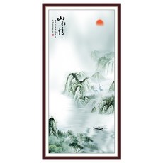 帶來好運的風景東方畫, 白色 + 黑色 + 紅色