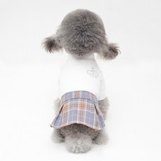 PASTEL PET 寵物簡約高領格紋連身裙, 灰色