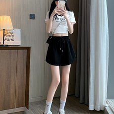 피어니스트 여성용 골지 와이드 3부 팬츠