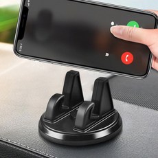 Keriving 360度旋轉儀錶板手機支架, 黑色, 1個