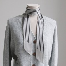 바비수 고퀄리티 스트라이프 슬림 롱타이 스카프
