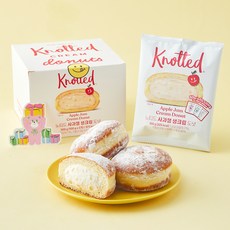 노티드 사과잼 생크림 도넛 100g x 3개입 + 스티커 랜덤발송 3개입 세트, 1세트