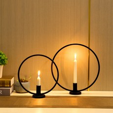 The Power Shop Belrite圓形蠟燭台 2件組 L S A0041, 黑色的