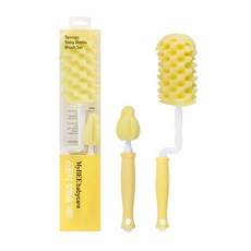 마이비 스펀지 젖병솔 2종 세트 R18, 1세트, 옐로우