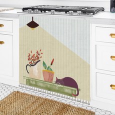 심플한 드로잉 벨크로 서랍 가리개 커튼 + 벨크로 스티커