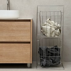 Everyweek 大容量2層洗衣籃, 不鏽