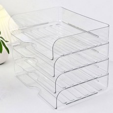 Office Planet 文具文件收納桌上型整理盒 4層套組, 1套, 透明
