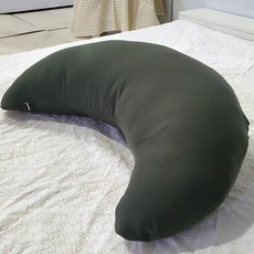 라버트리 국내산 초승달 베개 쿠션, 딥그린