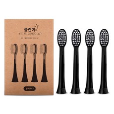 oa Clean-E 軟毛系列專用細軟毛替換刷頭 黑色 4入, 4個, 單一商品